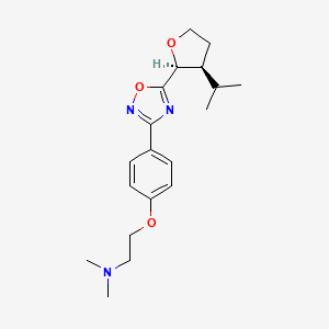 molecular formula C19H27N3O3 B7036136 N,N-dimethyl-2-[4-[5-[(2S,3S)-3-propan-2-yloxolan-2-yl]-1,2,4-oxadiazol-3-yl]phenoxy]ethanamine 