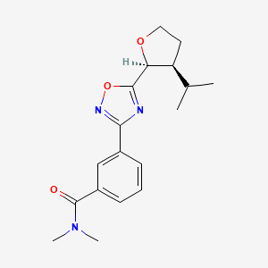 molecular formula C18H23N3O3 B7036171 N,N-dimethyl-3-[5-[(2S,3S)-3-propan-2-yloxolan-2-yl]-1,2,4-oxadiazol-3-yl]benzamide 
