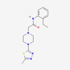 molecular formula C17H23N5OS B7036217 N-(2-ethylphenyl)-2-[4-(5-methyl-1,3,4-thiadiazol-2-yl)piperazin-1-yl]acetamide 