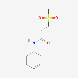 molecular formula C10H17NO3S B7036221 N-cyclohex-3-en-1-yl-3-methylsulfonylpropanamide 