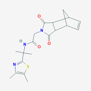 molecular formula C19H23N3O3S B7036396 N-[2-(4,5-dimethyl-1,3-thiazol-2-yl)propan-2-yl]-2-(3,5-dioxo-4-azatricyclo[5.2.1.02,6]dec-8-en-4-yl)acetamide 