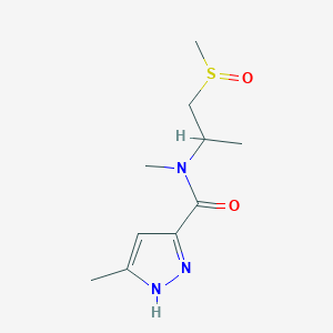 molecular formula C10H17N3O2S B7036412 N,5-dimethyl-N-(1-methylsulfinylpropan-2-yl)-1H-pyrazole-3-carboxamide 
