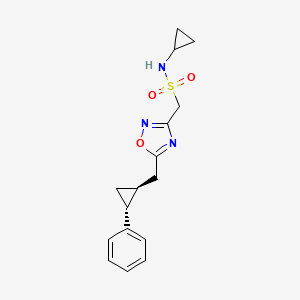 molecular formula C16H19N3O3S B7036523 N-cyclopropyl-1-[5-[[(1S,2R)-2-phenylcyclopropyl]methyl]-1,2,4-oxadiazol-3-yl]methanesulfonamide 