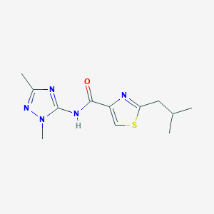 molecular formula C12H17N5OS B7036795 N-(2,5-dimethyl-1,2,4-triazol-3-yl)-2-(2-methylpropyl)-1,3-thiazole-4-carboxamide 