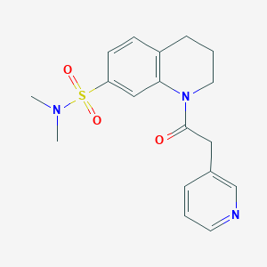 molecular formula C18H21N3O3S B7036835 N,N-dimethyl-1-(2-pyridin-3-ylacetyl)-3,4-dihydro-2H-quinoline-7-sulfonamide 