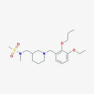 molecular formula C20H34N2O4S B7036846 N-[[1-[(3-ethoxy-2-propoxyphenyl)methyl]piperidin-3-yl]methyl]-N-methylmethanesulfonamide 