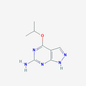 molecular formula C8H11N5O B070369 4-propan-2-yloxy-1H-pyrazolo[3,4-d]pyrimidin-6-amine CAS No. 183274-49-9