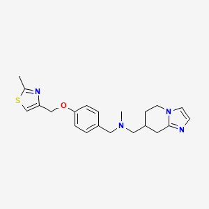 molecular formula C21H26N4OS B7036992 N-methyl-N-[[4-[(2-methyl-1,3-thiazol-4-yl)methoxy]phenyl]methyl]-1-(5,6,7,8-tetrahydroimidazo[1,2-a]pyridin-7-yl)methanamine 