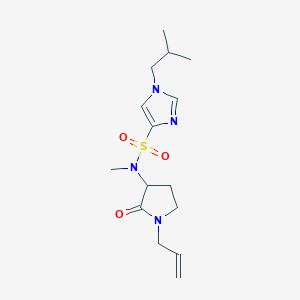 molecular formula C15H24N4O3S B7037213 N-methyl-1-(2-methylpropyl)-N-(2-oxo-1-prop-2-enylpyrrolidin-3-yl)imidazole-4-sulfonamide 