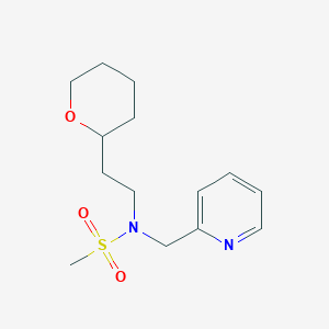 molecular formula C14H22N2O3S B7037392 N-[2-(oxan-2-yl)ethyl]-N-(pyridin-2-ylmethyl)methanesulfonamide 