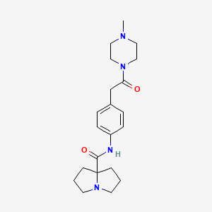 molecular formula C21H30N4O2 B7037469 N-[4-[2-(4-methylpiperazin-1-yl)-2-oxoethyl]phenyl]-1,2,3,5,6,7-hexahydropyrrolizine-8-carboxamide 
