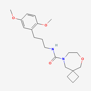 molecular formula C20H30N2O4 B7037680 N-[3-(2,5-dimethoxyphenyl)propyl]-6-oxa-9-azaspiro[3.6]decane-9-carboxamide 