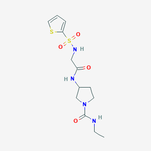 molecular formula C13H20N4O4S2 B7037785 N-ethyl-3-[[2-(thiophen-2-ylsulfonylamino)acetyl]amino]pyrrolidine-1-carboxamide 