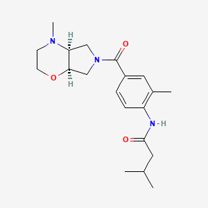 molecular formula C20H29N3O3 B7037821 N-[4-[(4aS,7aR)-4-methyl-2,3,4a,5,7,7a-hexahydropyrrolo[3,4-b][1,4]oxazine-6-carbonyl]-2-methylphenyl]-3-methylbutanamide 