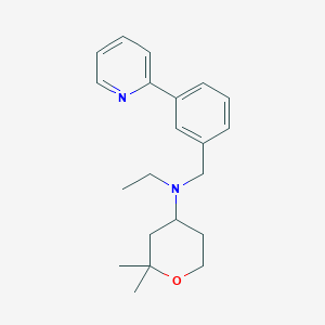 molecular formula C21H28N2O B7037961 N-ethyl-2,2-dimethyl-N-[(3-pyridin-2-ylphenyl)methyl]oxan-4-amine 