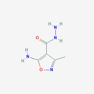 molecular formula C5H8N4O2 B070380 5-Amino-3-methyl-1,2-oxazole-4-carbohydrazide CAS No. 159954-46-8