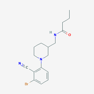molecular formula C17H22BrN3O B7038167 N-[[1-(3-bromo-2-cyanophenyl)piperidin-3-yl]methyl]butanamide 