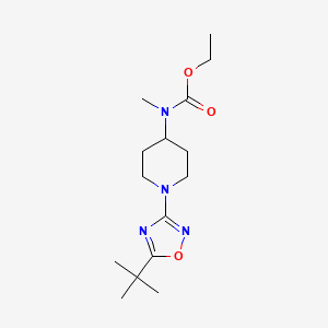 molecular formula C15H26N4O3 B7038203 ethyl N-[1-(5-tert-butyl-1,2,4-oxadiazol-3-yl)piperidin-4-yl]-N-methylcarbamate 