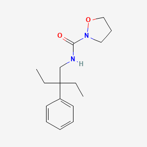 molecular formula C16H24N2O2 B7038382 N-(2-ethyl-2-phenylbutyl)-1,2-oxazolidine-2-carboxamide 