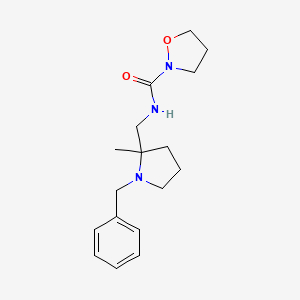 molecular formula C17H25N3O2 B7038417 N-[(1-benzyl-2-methylpyrrolidin-2-yl)methyl]-1,2-oxazolidine-2-carboxamide 