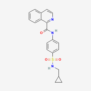 molecular formula C20H19N3O3S B7038501 N-[4-(cyclopropylmethylsulfamoyl)phenyl]isoquinoline-1-carboxamide 