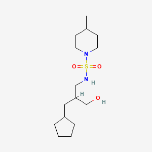 molecular formula C15H30N2O3S B7038518 N-[2-(cyclopentylmethyl)-3-hydroxypropyl]-4-methylpiperidine-1-sulfonamide 