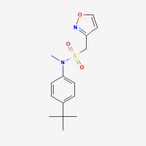 molecular formula C15H20N2O3S B7038540 N-(4-tert-butylphenyl)-N-methyl-1-(1,2-oxazol-3-yl)methanesulfonamide 