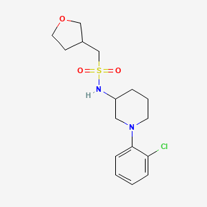 molecular formula C16H23ClN2O3S B7038548 N-[1-(2-chlorophenyl)piperidin-3-yl]-1-(oxolan-3-yl)methanesulfonamide 
