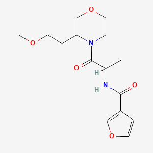molecular formula C15H22N2O5 B7038618 N-[1-[3-(2-methoxyethyl)morpholin-4-yl]-1-oxopropan-2-yl]furan-3-carboxamide 