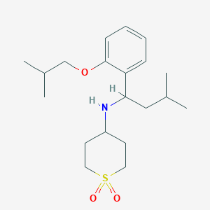 molecular formula C20H33NO3S B7038696 N-[3-methyl-1-[2-(2-methylpropoxy)phenyl]butyl]-1,1-dioxothian-4-amine 