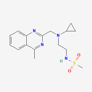 molecular formula C16H22N4O2S B7038720 N-[2-[cyclopropyl-[(4-methylquinazolin-2-yl)methyl]amino]ethyl]methanesulfonamide 