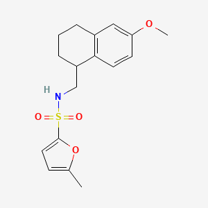 molecular formula C17H21NO4S B7038773 N-[(6-methoxy-1,2,3,4-tetrahydronaphthalen-1-yl)methyl]-5-methylfuran-2-sulfonamide 