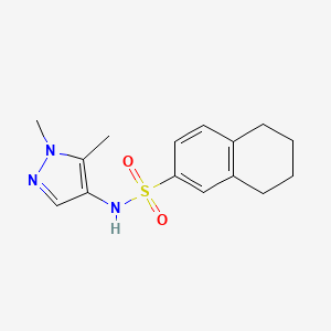molecular formula C15H19N3O2S B7038863 N-(1,5-dimethylpyrazol-4-yl)-5,6,7,8-tetrahydronaphthalene-2-sulfonamide 