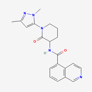 molecular formula C20H21N5O2 B7038897 N-[1-(2,5-dimethylpyrazol-3-yl)-2-oxopiperidin-3-yl]isoquinoline-5-carboxamide 