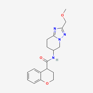 molecular formula C18H22N4O3 B7038958 N-[2-(methoxymethyl)-5,6,7,8-tetrahydro-[1,2,4]triazolo[1,5-a]pyridin-6-yl]-3,4-dihydro-2H-chromene-4-carboxamide 