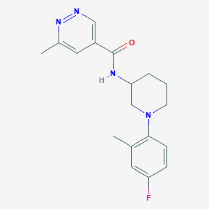 molecular formula C18H21FN4O B7038964 N-[1-(4-fluoro-2-methylphenyl)piperidin-3-yl]-6-methylpyridazine-4-carboxamide 