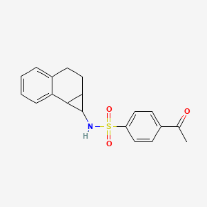 molecular formula C19H19NO3S B7038968 N-(1a,2,3,7b-tetrahydro-1H-cyclopropa[a]naphthalen-1-yl)-4-acetylbenzenesulfonamide 