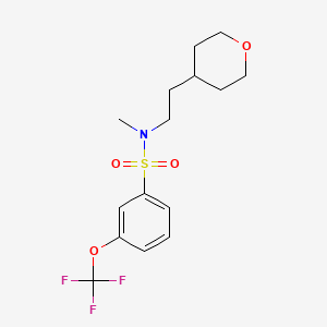 molecular formula C15H20F3NO4S B7038981 N-methyl-N-[2-(oxan-4-yl)ethyl]-3-(trifluoromethoxy)benzenesulfonamide 