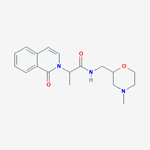 molecular formula C18H23N3O3 B7039052 N-[(4-methylmorpholin-2-yl)methyl]-2-(1-oxoisoquinolin-2-yl)propanamide 