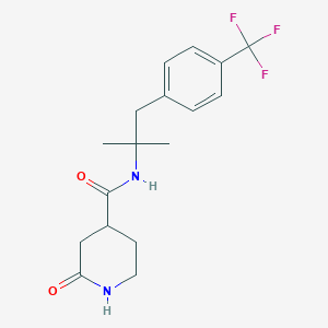 molecular formula C17H21F3N2O2 B7039067 N-[2-methyl-1-[4-(trifluoromethyl)phenyl]propan-2-yl]-2-oxopiperidine-4-carboxamide 