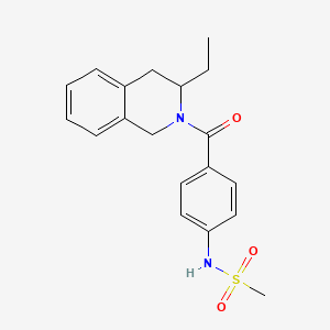 molecular formula C19H22N2O3S B7039099 N-[4-(3-ethyl-3,4-dihydro-1H-isoquinoline-2-carbonyl)phenyl]methanesulfonamide 