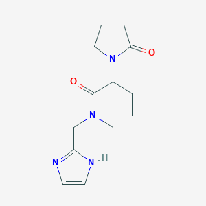 molecular formula C13H20N4O2 B7039160 N-(1H-imidazol-2-ylmethyl)-N-methyl-2-(2-oxopyrrolidin-1-yl)butanamide 