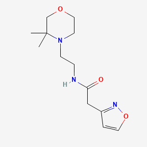 molecular formula C13H21N3O3 B7039185 N-[2-(3,3-dimethylmorpholin-4-yl)ethyl]-2-(1,2-oxazol-3-yl)acetamide 