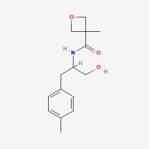 molecular formula C15H21NO3 B7039277 N-[1-hydroxy-3-(4-methylphenyl)propan-2-yl]-3-methyloxetane-3-carboxamide 