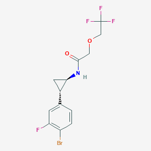 molecular formula C13H12BrF4NO2 B7039398 N-[(1R,2S)-2-(4-bromo-3-fluorophenyl)cyclopropyl]-2-(2,2,2-trifluoroethoxy)acetamide 