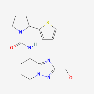 molecular formula C17H23N5O2S B7039462 N-[2-(methoxymethyl)-5,6,7,8-tetrahydro-[1,2,4]triazolo[1,5-a]pyridin-8-yl]-2-thiophen-2-ylpyrrolidine-1-carboxamide 