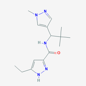 molecular formula C15H23N5O B7039521 N-[2,2-dimethyl-1-(1-methylpyrazol-4-yl)propyl]-5-ethyl-1H-pyrazole-3-carboxamide 
