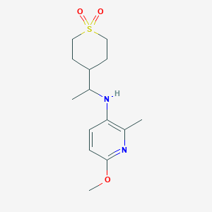 molecular formula C14H22N2O3S B7039647 N-[1-(1,1-dioxothian-4-yl)ethyl]-6-methoxy-2-methylpyridin-3-amine 