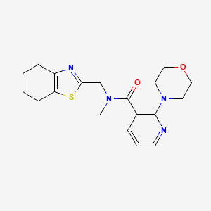 molecular formula C19H24N4O2S B7039673 N-methyl-2-morpholin-4-yl-N-(4,5,6,7-tetrahydro-1,3-benzothiazol-2-ylmethyl)pyridine-3-carboxamide 