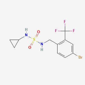 molecular formula C11H12BrF3N2O2S B7039805 N-[[4-bromo-2-(trifluoromethyl)phenyl]methylsulfamoyl]cyclopropanamine 